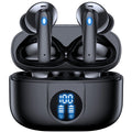 P91 Wireless Earbuds, Bluetooth Headphones V5.4 Stereo Ear Buds with Noise Cancelling Mics, 60H Playback Mini Case with Dual LED Display, IP7 Waterproof In-Ear Earphones for Android Ios